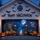 Halloween Garage Door Cover 7 X 16 Ft  Garage Door Halloween Decorations Vibrant