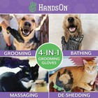Handson Pet Grooming Gloves Gentle Brush For Cats  Dogs  And Horses  Black