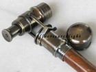 Brass Nautical Black Finish Telescope Spy Handle Wooden Walking Stick Shaft Cane