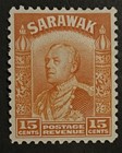 Travelstamps  1934 Sarawak Stamps Sc  123 - 15c Sir Charles V  Brooke Mint Mogh