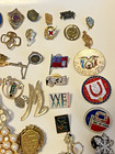 50 Lot Vintage Collectable Commemorative Lapel Pin Junk Drawer Lot Pin Backs