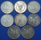 Morgan Dollars 1878-1893 Cc Lot Of 5 Uncirculated Mixed Dates Au bu Coins-us