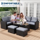 5-piece Patio Sofa Set Outdoor Conversation Furniture Modular Seating Couch Set