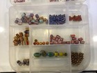 Vintage Glass Trade Beads Nepalese Style Chevron African Clay   Metal Multicolor