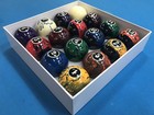New Black Marble Swirl Pool Table   Billiard Balls Set 2 1 4  Reg Size   Weight