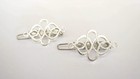 2 Small Silver Metal Viking Celtic Hair Barrette Clip For Fine Thin Hair