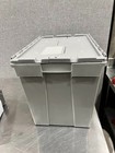 Polyethylene Attached-lid Storage Tote  100 Lb Capacity - 2ct