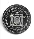 World Coins - Belize  10 Dollars 1974 Proof Cuni Coin Km  45