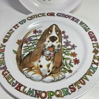 Vtg 1972 Oneida Deluxe Grover Basset Hound Melamine Kids Plate   Bowl Set Abc