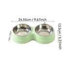 Double Pet Bowls Stainless Steel Dog Cat Feeder Food Water Dish Small Pets