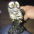 Barn Owl On Stump - Realistic Life Like - Figurine Statue Home   Garden New