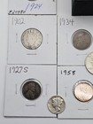 Junk Drawer Lot - Coins  Silver  Pocket Watch  Postcard  Currency