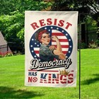 Democracy Has No Kings Garden Flag     Patriotic July 4th Yard Banner