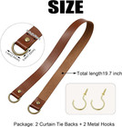 Leather Curtain Tie Backs - 2 Pcs Wall Mounted Curtain Holdbacks With Metal