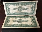  2  1923  1 Silver Certificate F-237 Large Blue Seal One Dollar Notes