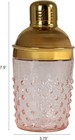 Glass And Stainless Steel Cocktail Shaker  Pink And Gold 