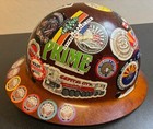 Vintage Msa Skullgard Full Brim Fiberglass Brown Hard Hat Usa Ratchet Line