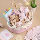 Baby Gift Basket 30 Piece Newborn Essentials Keepsakes Pink Luxury Set Curated