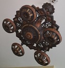 Antq Isco 5 Light Art Deco Ceiling Light Fixture Chandelier Cast Aluminum 1920s