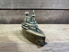 Vintage Figural Celliloid Tape Measure Battleship Boat