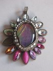 Colorful Crystal Pendant With Rhinestone Accents