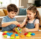 3 Pack Speed Cube Set Black Stickerless Smooth Turning Magic Cube Brain Teasers