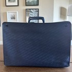 Vtg Air France Carry On Luggage Collapsible  Suitcase Charles Frantz Paris Navy