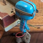 Lazy Bird Wooden   Metal Toy Boat W  Blue Outboard Motor  Brown blue