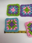 New Lot Of 5 Crocheted Granny Squares  4  Square Handmade Colorful