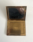 Antique Vintage Brass And Mother Of Pearl Makeup Compact
