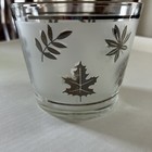 Vintage 50 s Libbey Silver Leaf Frosted Glass Ice Bucket Mid Century Barware