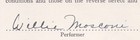 Willie Mosconi - Contract Signed 01 11 1956