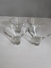 Set Of 4 Clear Glass Footed Martini cocktail Glasses Round Contemporary
