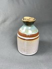 Small Vintage Pottery Apothecary Jar Labeled    arrowroot   
