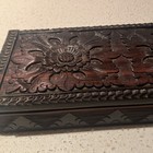 Antique 19thc Ceylonese Carved Ebony Box Sliding Lid 20cm Anglo Indian Vintage