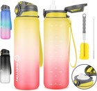 Sports Motivational Drinking Water Bottle With Time Marker 32 Oz Bpa Free