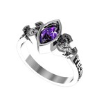 High School Class Ring Gift For Women Marquise Birthstone University Collection