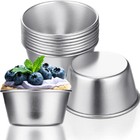 10pcs Reusable Non-stick Aluminum Baking Muffin Cupcake Chocolate Egg Tart Cups