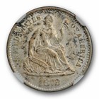 1872-s  above Bow  Seated Half Dime  ngc Ms62  225 Known In Unc  free Shipping  