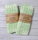 Crochet Handmade Spa Bath Wash Cloth Face Cotton Reusable Green Tones Set