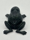 Cast-iron Figural Spotted Frog Toad Covered Trinket Box With Removable Lid