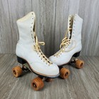 Vintage Hyde Chicago Woman s Roller Skates White Leather Size 6 5 Womans W  Box