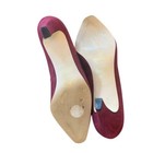 Vintage Etienne Aigner Burgundy Suede Pumps Gold Chain Detail Regina Heels  8 5