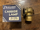 Vintage Nos Justrite Brass Carbide Lamp No  2-844 Original Box Coal Miner Light