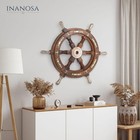 24  Nautical Brass Wooden Ship Wheel Wooden Steering Maritime Decor Wall Hanging