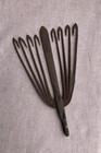 Antique Maine Coastal Eel Gig   Fork Spear Hand Made W  Threaded Stem 12  X 7 5   