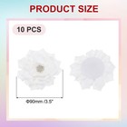 3 5  Rhinestone Pearl Chiffon Flower  10 Pcs Sewing Fabric Appliques  White