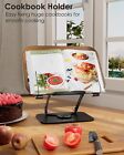 Foldable Wood Book Stand Holder For Reading With 360   Swivel Base   Page Clips