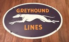 Vintage Greyhound Bus Line Porcelain Sign Logo  Clean 