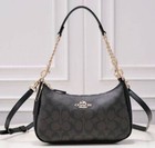 New Coach Teri Shoulder Bag Signature Coated Canvas Black Brown Ca548 Outlet